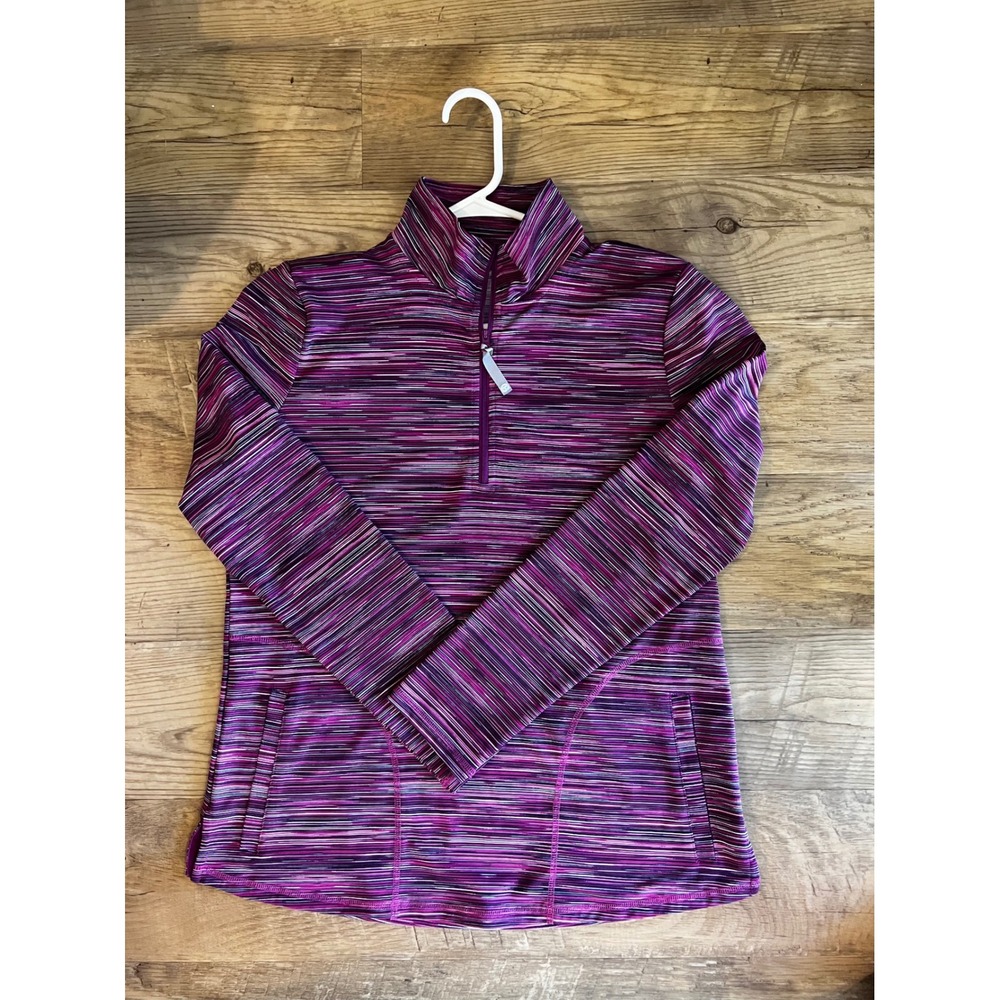 T by Talbots Purple 1/4 Zip Pullover Size Small Long Sleeves Athletic Outdoors